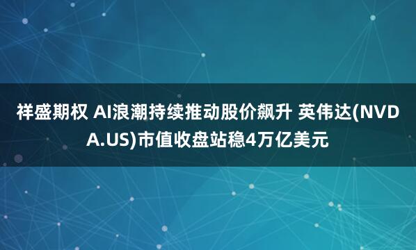 祥盛期权 AI浪潮持续推动股价飙升 英伟达(NVDA.US)市值收盘站稳4万亿美元